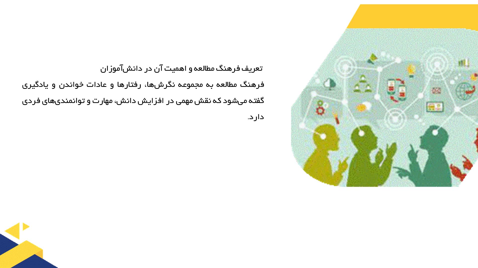 پاورپوینت در مورد فرهنگ مطالعه در میان دانش‌آموزان